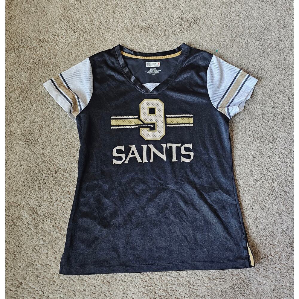 New Orleans Saints Drew Brees #9 Womens Jersey NFL Shirt Size large
